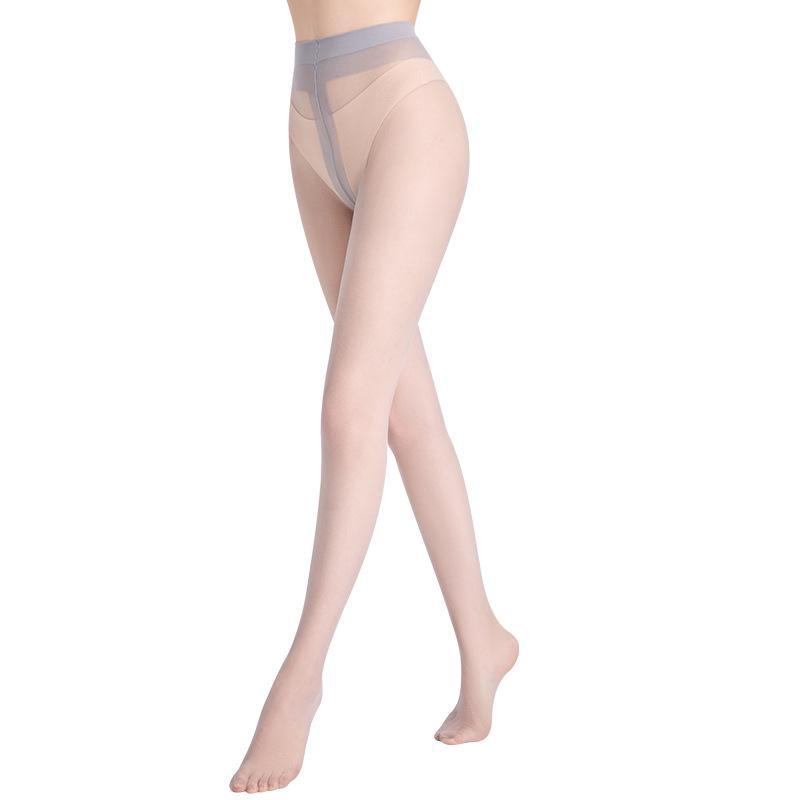 Women's Ultra-Thin Gray Silk Anti-Hook Stockings - Sheer, Sexy T-Crotch Pantyhose