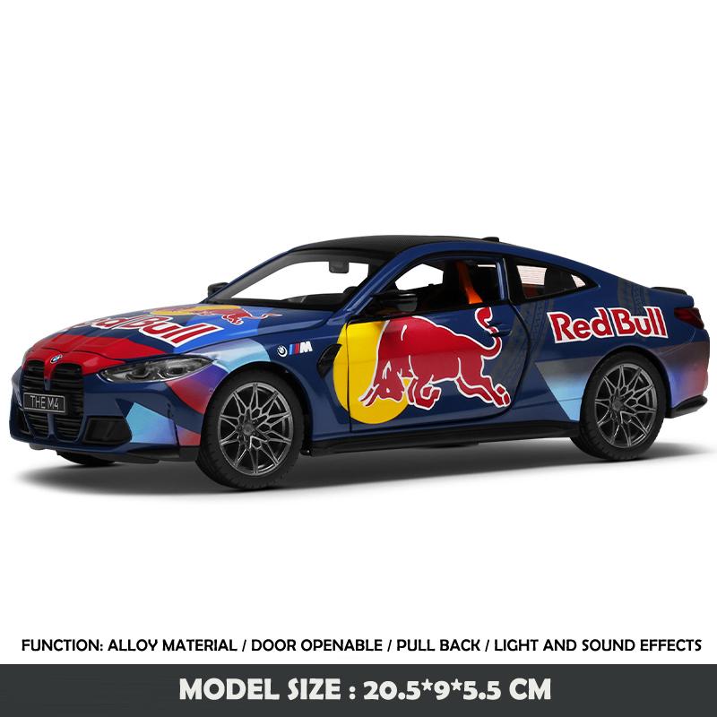 

CCA Simulation 1/24 BMW M4 G82 DTM Red Bull Racing Car Model Sound Light Collection Miniature Voiture Home Decor Boy Friend Gift