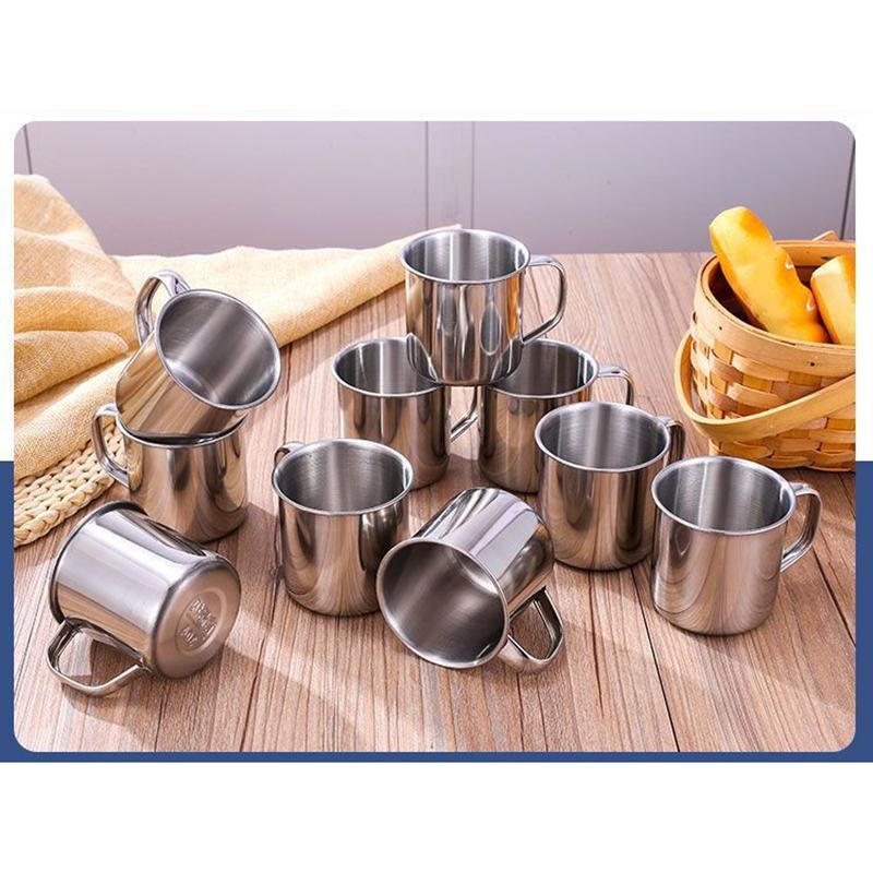 250ml Mini 304 Stainless Steel Cup, Simple Handheld Water & Mouthwash Cup for Household Use