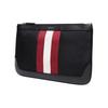 Bally Red And White Striped Fabric And Leather Clutch Bag Men Clutch Bag Black CAYARD-TSP-10