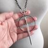 Gothic Pentagram Sword Pendant Necklace - Retro Jewelry.