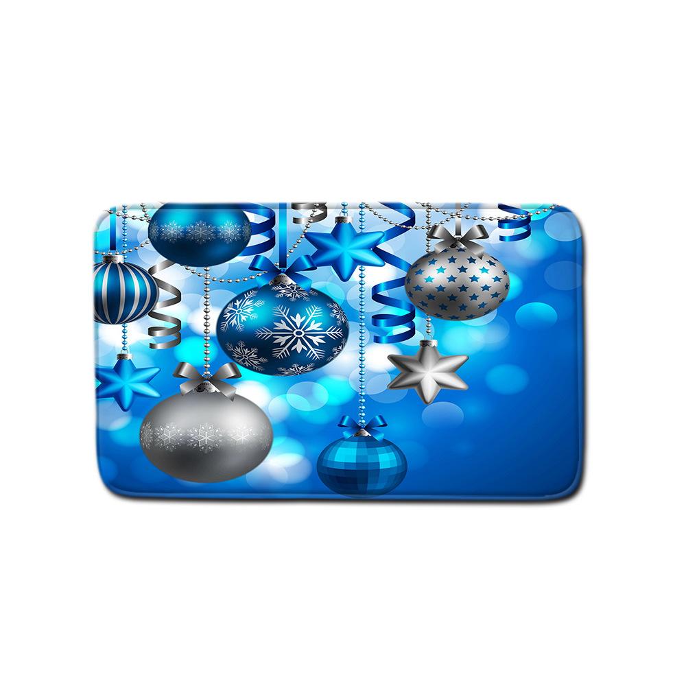 Christmas Household Bathroom Shower Curtain Four-Piece Bathroom Non-Slip Door Mat Bedroom Living Room Floor Mat Carpet