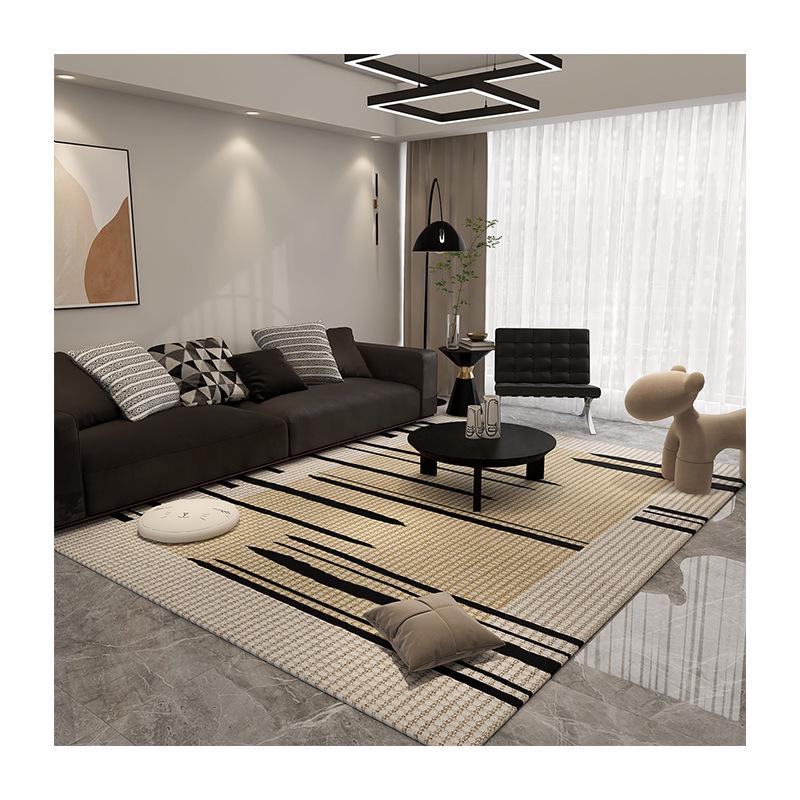 Vintage Light Luxury Non-slip Wear-resistant Living Room Rug, Stain-resistant and Easy to Clean Crystal Velvet Carpet for Full Coverage.