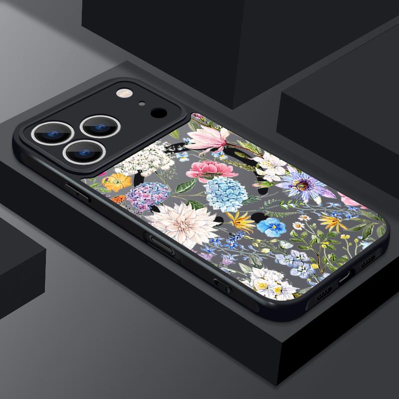 Vintage Floral Pattern Case For iPhone 17 Pro Max Magnetic For Magsafe Rugged Bumper Cover For iPhone 16 15 14 13 Pro Max