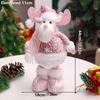 1Pc-New Santa Claus Snowman Elk Pink Sequin Telescopic Doll Merry Christmas Decorations Matching Supplies Window Props Ornaments