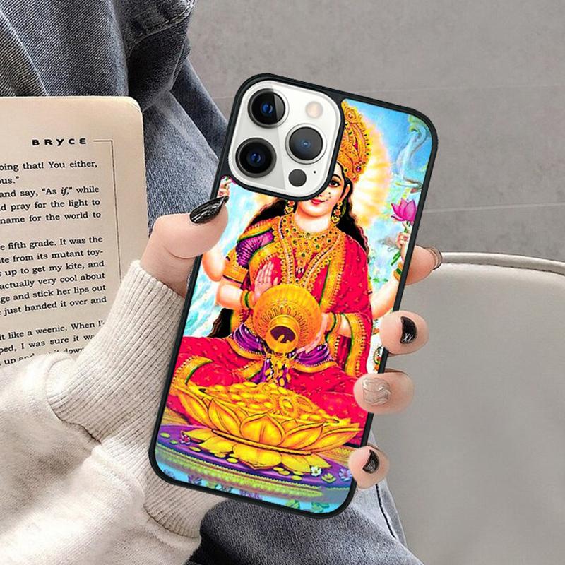 Lakshmi Hindu Goddess Phone Case for iPhone 17 Air 16 16e 15 Plus for Apple 13 11 12 14 Pro Max Cover coque Shell