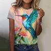 Color Animal Bird 3D Print T-Shirts Women Casual O-Neck Short Sleeve T Shirt Harajuku Tees Streetwear Y2k Tops Female Clothing