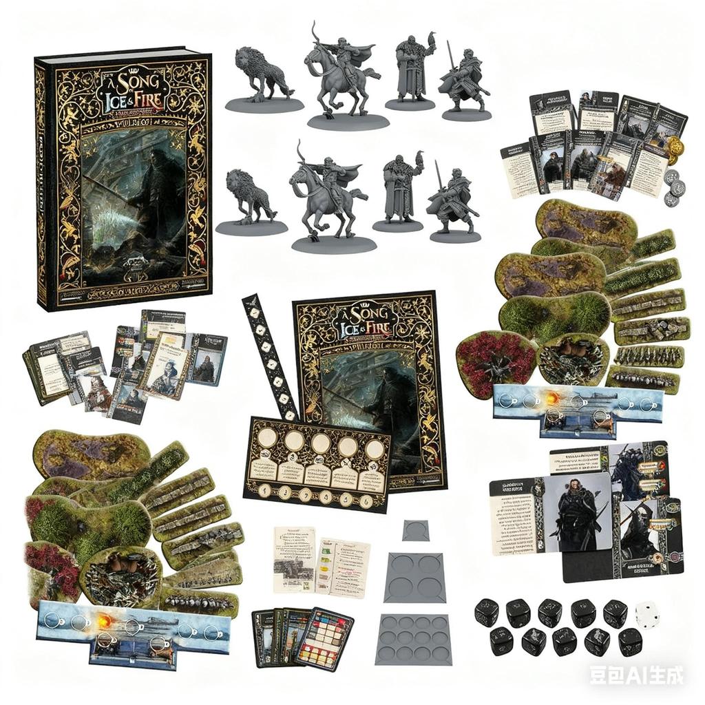 Píseň ledu a ohně, Startovní sada, Stolní hra, 2+ hráči, Od 14+ let, Vícejazyčná, Vícebarevná, Vícebarevná