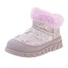 Children Snow Boots Thick Fleece Girls Cotton Shoes Fashion Shiny Warm Shoes New 2024 Winter Kids Ankle Boots Zapatos Niña