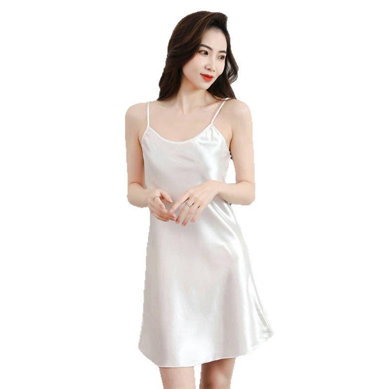 Women's Imitation Silk Nightdress - Sexy, Thin, and Comfortable Pajamas for Spring, Summer, and Autumn