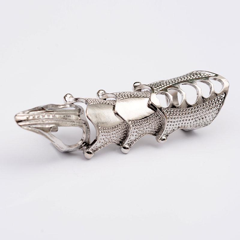Punk Knight Skull Armour Knuckle Midi Finger Rings for Women Gothic Gold Alloy Adjustable Ring Party Jewelry