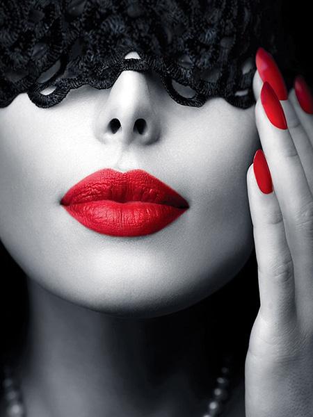 

Алмазная вышивка женщина полная круглая алмазная живопись черный, красный горный хрусталь мозаика портрет вышивка крестом ремесла подарок Full Round 40x50CM