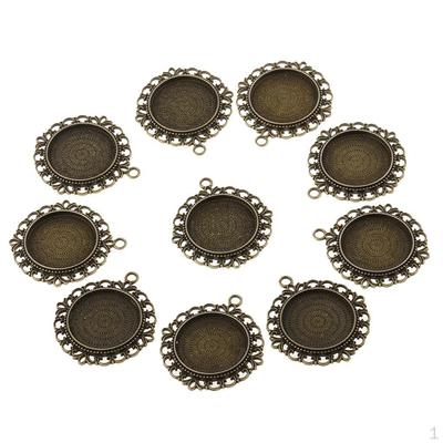 10Pieces Cabochon Frame Setting Tray Pendant For DIY Jewelry Making Brass