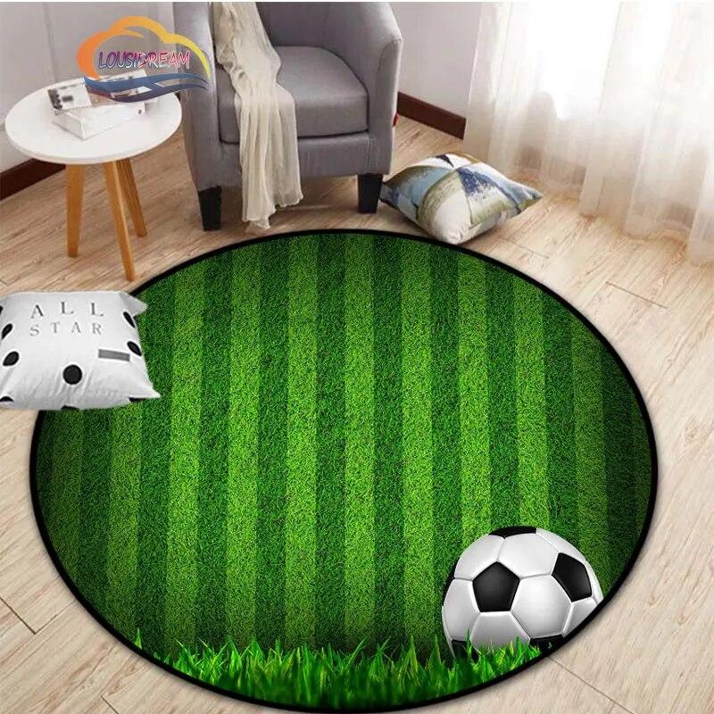 Εικόνες ποδοσφαίρου χαλί κινουμένων σχεδίων ποδοσφαίρου διακόσμηση σαλονιού στρογγυλή καρέκλα κρεβατιού χαλάκι σπίτι πόρτα εισόδου παιδιά