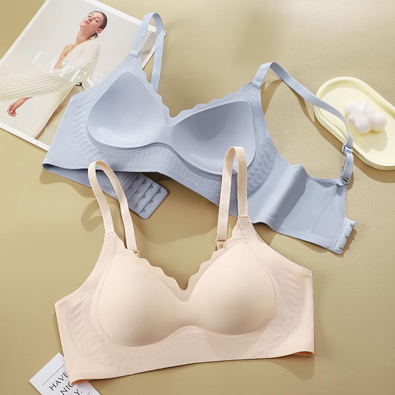Seamless Jelly Lift Bra for Women: Fixed Cups, Small Chest Support, Gathered, Anti-Sag, Wire-Free.