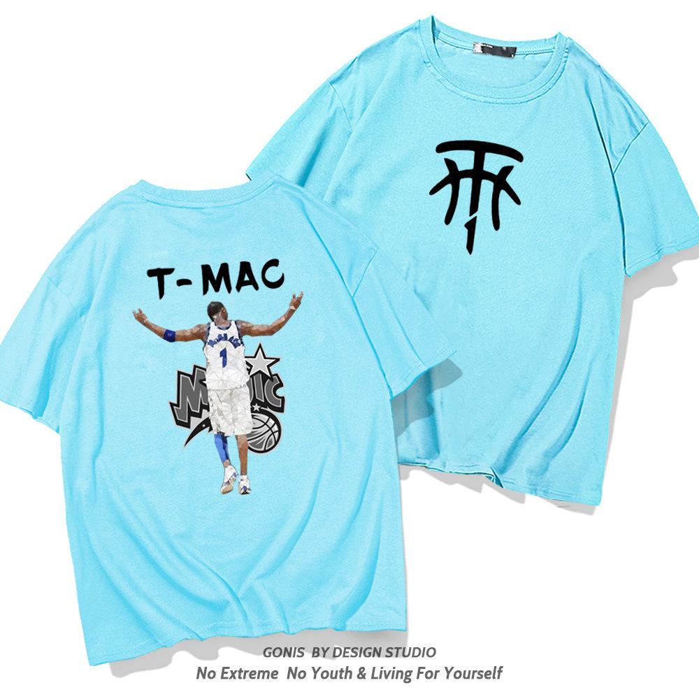 Magic Team No.1 T-shirt for Men, Summer McGrady Jersey, Trendy Loose Short-sleeve Basketball Top