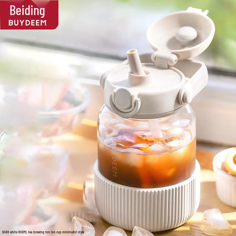 Buydeem 800ml Portable Tea Infuser Glass Bottle