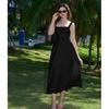 Damen Dickes Träger Square Neck Rückenbindung Figurbetontes Maxikleid A-Linie Party Abend Langkleid