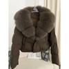 Women's Winter Short Warm Clothes Hooded Elegant Anti-fox Fur Collar Jacket