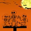 Halloween Garden Stake Metal Art Flying Witch Sign Skeleton Zombie