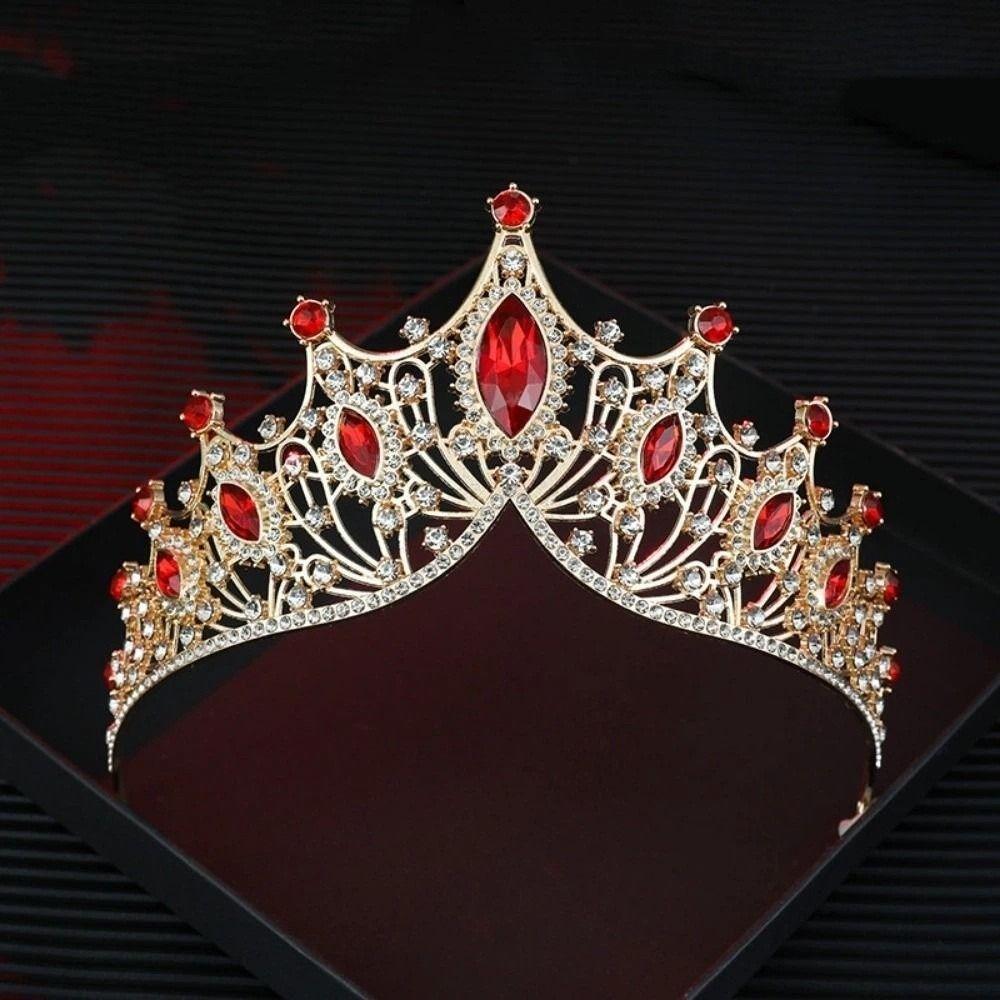 Elegante Barock Kristall Krone Wunderschöne Strass Tiara Trendige Barock Königin Diademe Hochzeit Braut