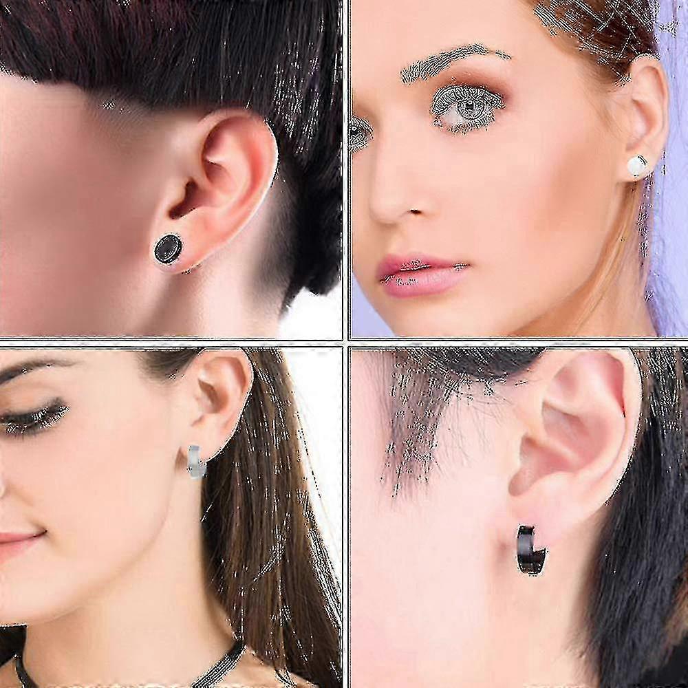 10 pairs of stainless steel stud earrings, silver cubic zirconia stud earrings, hypoallergenic unisex jewelry set