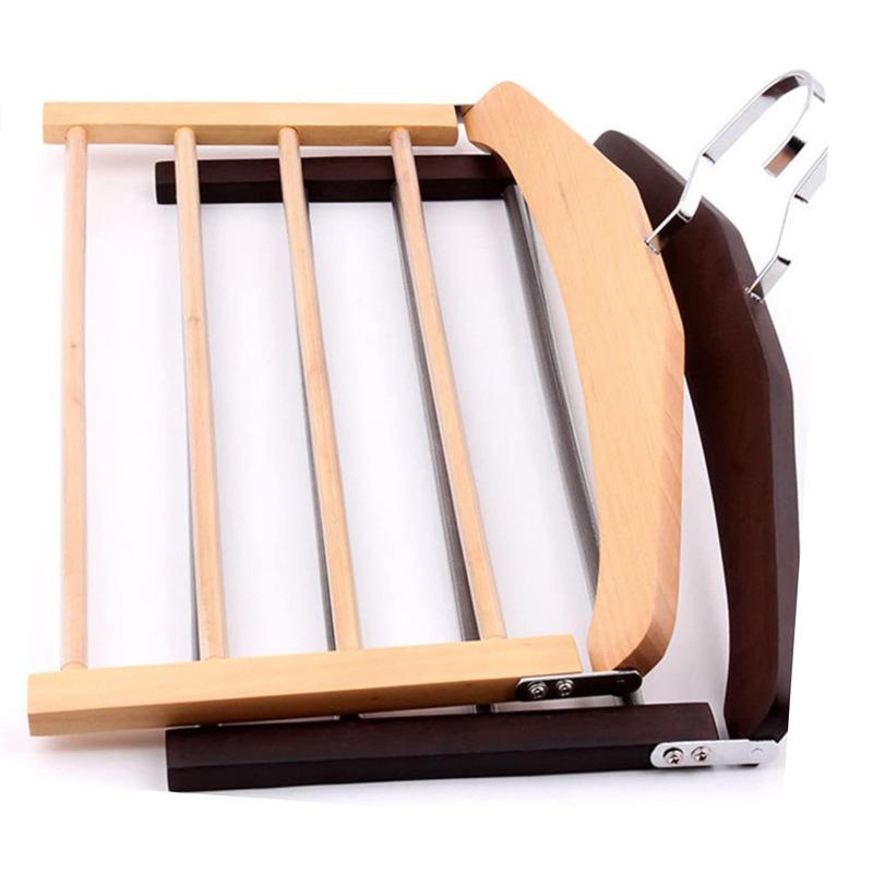 1Pc Premium Space-Saving Multi-Tier Wooden Pants Hanger - Durable Composite Wood Organizer For Ties, Scarves & More