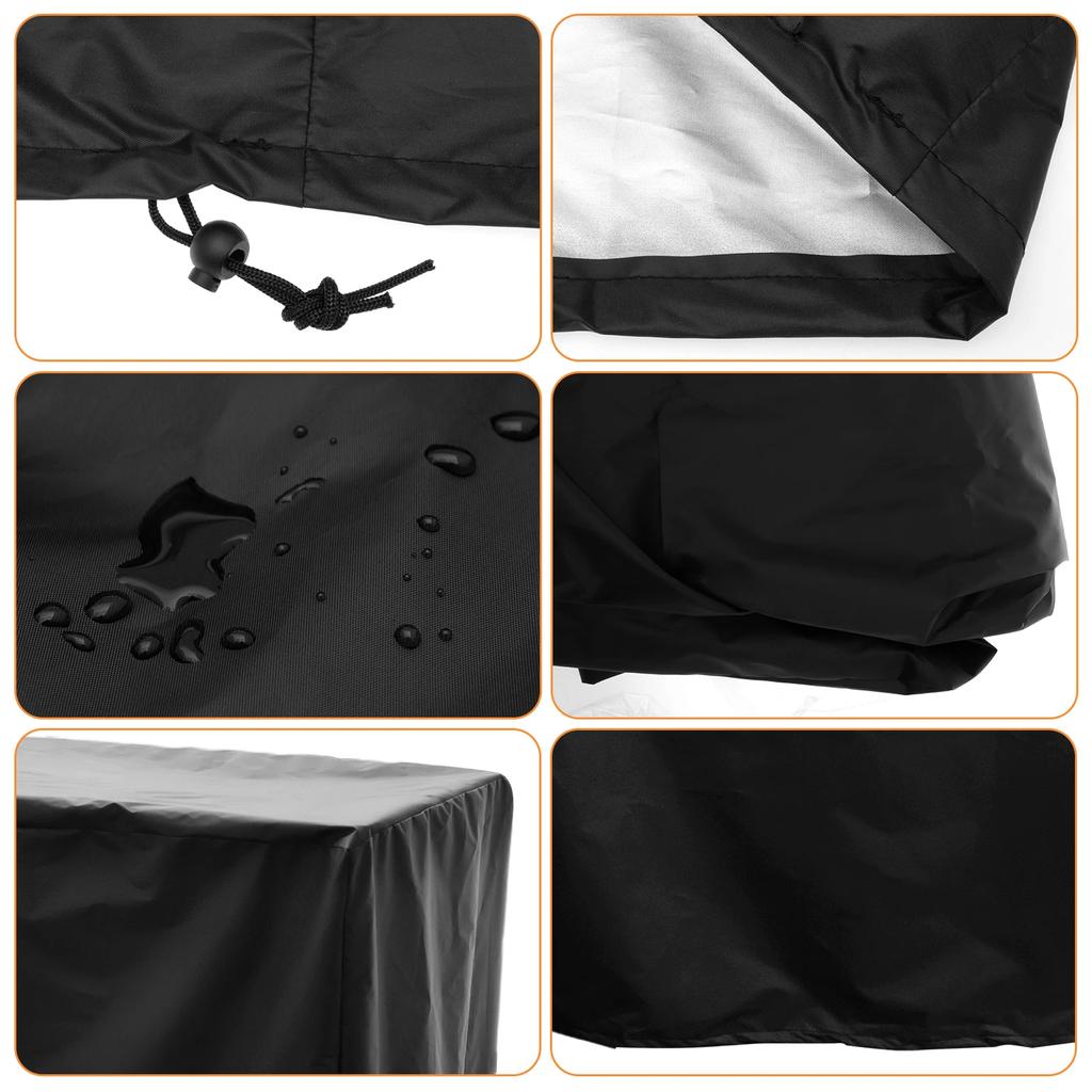 Grill Cover 210D Oxford Cloth Waterproof Barbecue Cover with Drawstring Dust Proof Wind Proof BBQ Cover Grill Protective Cover
