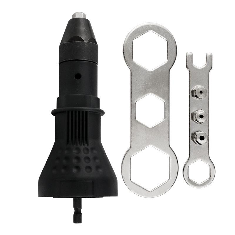 Electric Rivet Gun Adapter with Nut Gun and Riveting Mandrel for Drills