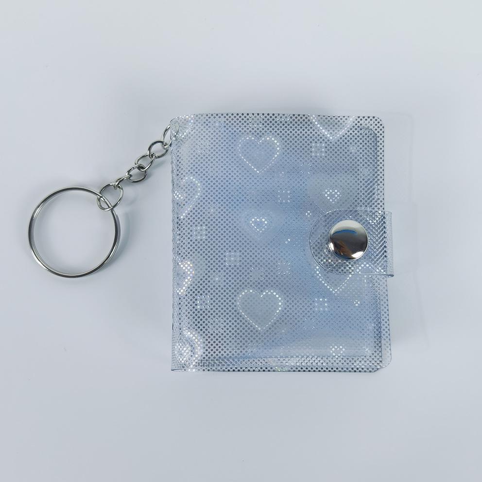 Mini 1-2 Inch Photo Album with Keychain and Stickers for Children's Memories
