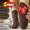 1/2/5Pairs New Fashion Winter Warm Thicken Wool Male Socks Against Cold Snow Socks Japanese Harajuku Soft Cashmere Short Sock