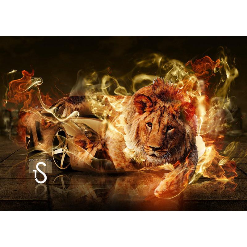 Dreamy Sports Car Animal Poster: Creative Wall Art for Bedroom, Bar, or Study