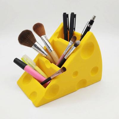 Multifunktionale Aufbewahrungsbox für Käse-Fernbedienungen, niedlicher Stiftehalter mit 3 Fächern, platzsparend, kreativer Schreibwaren-Organizer fürs Schlafzimmer