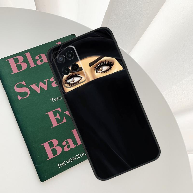 Hijab Face Muslim Islamic Gril Eyes Case For Oppo A15 A16 A17 A52 A72 A76 A96 A54 A74 A94 A54S A57S A58 A78 A98 A57 A77 Cover