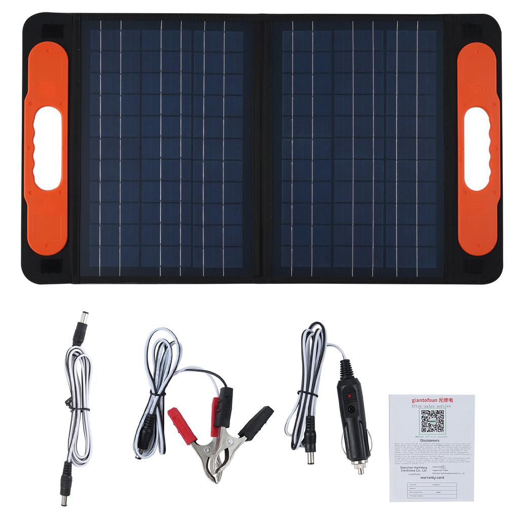 60W Polycrystalline Solar Panel Charging Panel with Handle Solar Charger IP65 Waterproof for Home