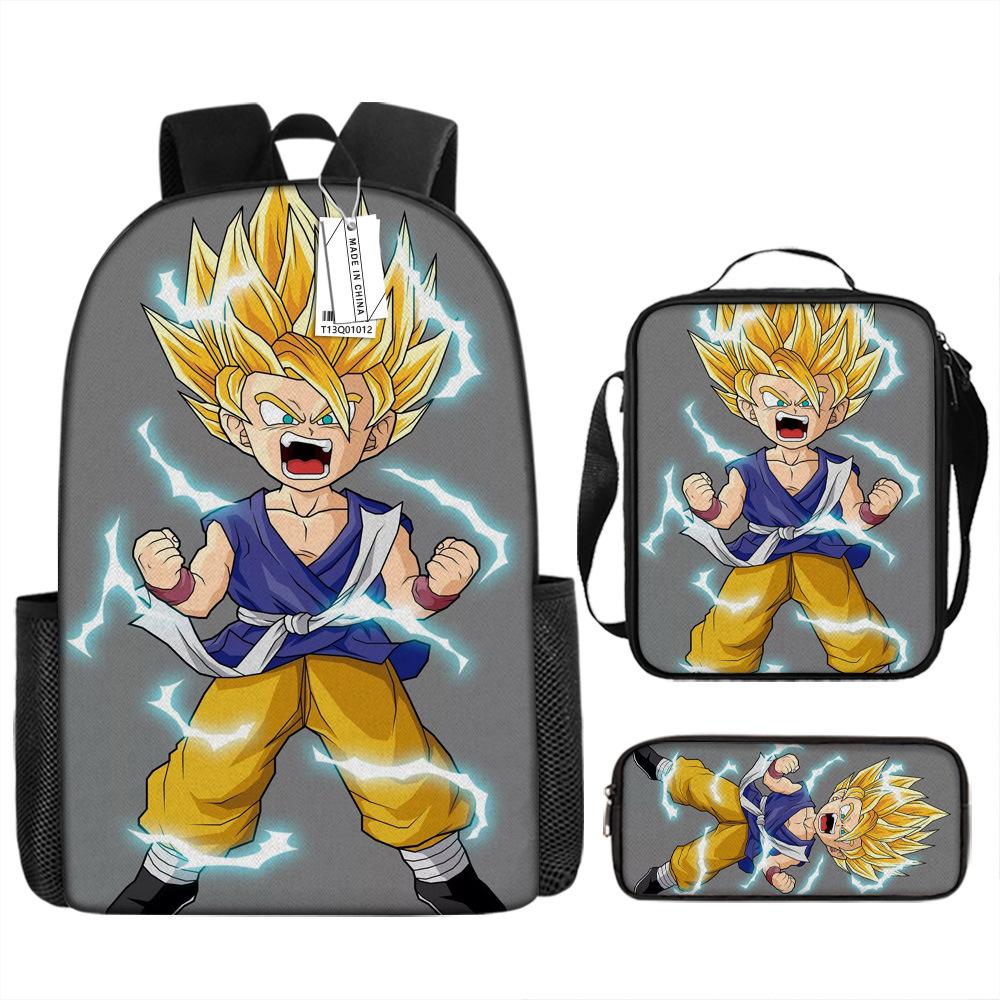 Dragon Ball Dragon Ball Student School Bag Cartoon Backpack Crossbody Bag Pencil Bag Waterproof Three-piece School Bag
