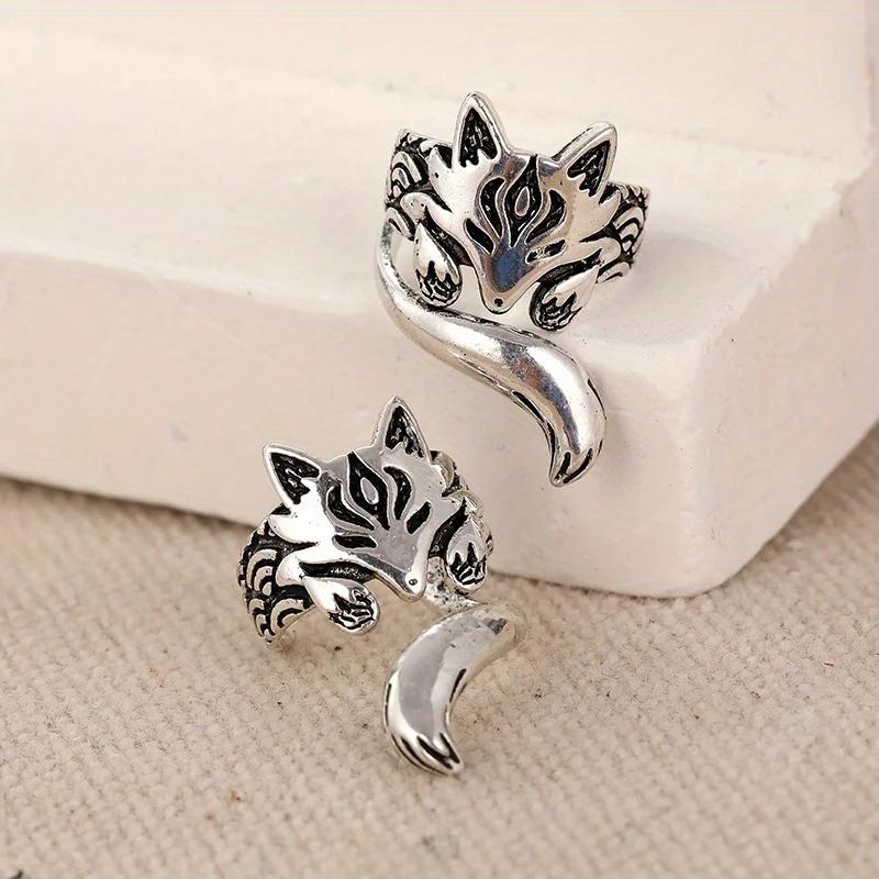 New Trendy Fox Shape Clip Earrings for Women Antique Silver Color 2023 Ear Cuff Earrings Girl Statement Jewelry Drop Ship