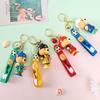 Trendy 3D Cartoon Football Bear Keychain Pendant for Backpack or Car