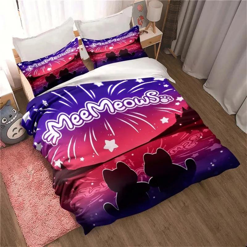 3D Print Bedding Set Duvetcover Set Single Double King Size Kawaii Cartoon Aphmau Adult Boys Bedroom Duvet Cover and Pillow Case