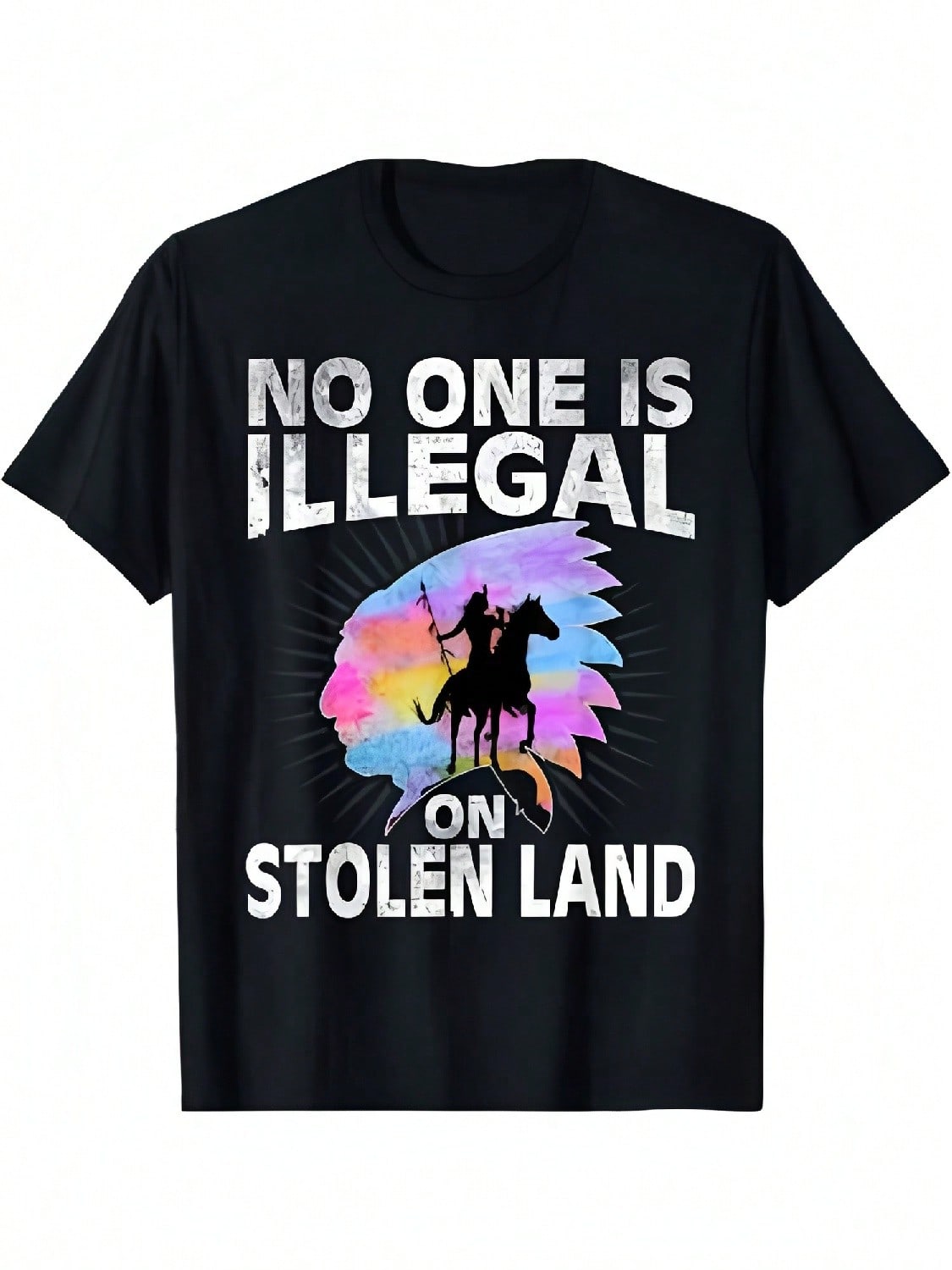 No One Is Illegal Tshirt unisex Wounisex T-Shirt S разноцветный