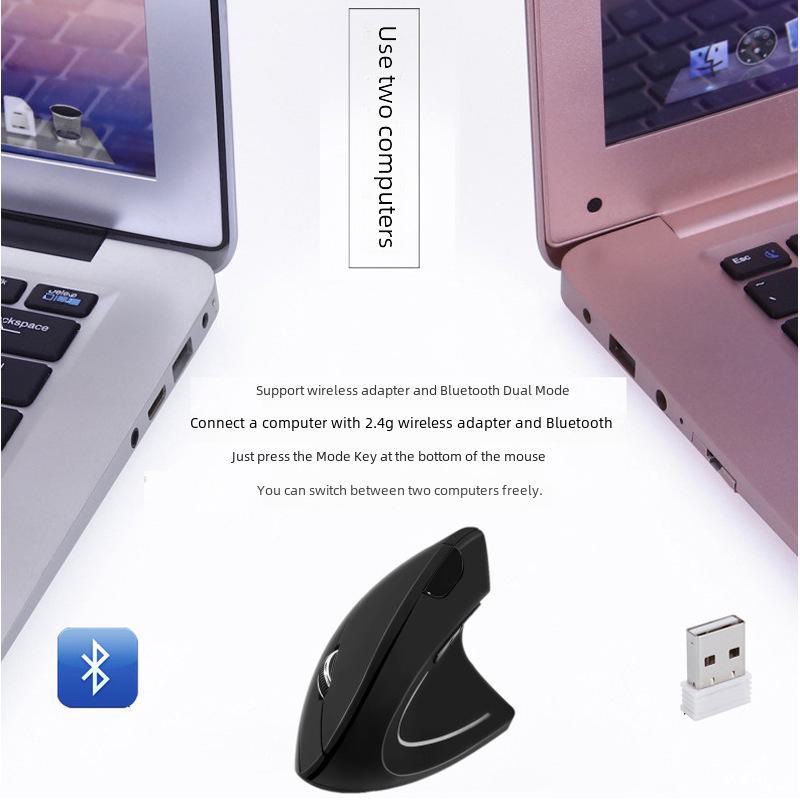 Dual-Mode Bluetooth 5.0 Wireless & 2.4G Charging Vertical Mouse