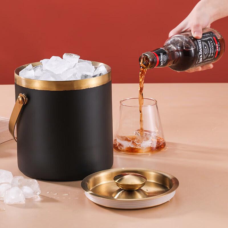 Qiwei 304 Stainless Steel Double-Layer Ice Bucket