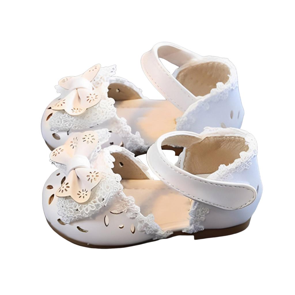 Kids Toddler Girls Sandals For Wedding Party Princess Hollow Out Soft Bottom Leather Shoes Children Flats Shoes With Flower