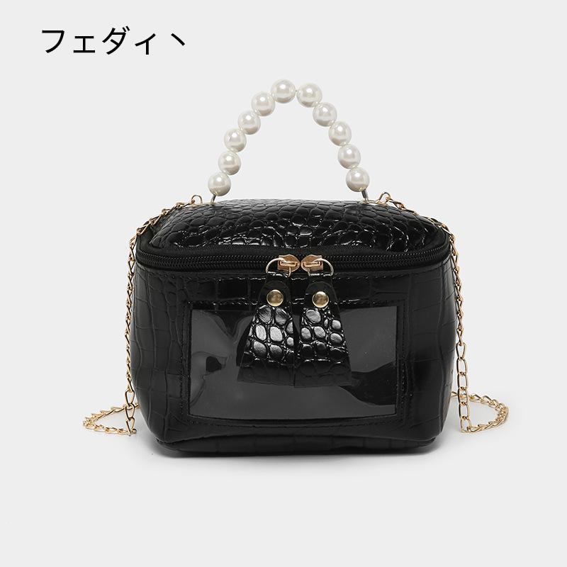 

New retro pillow bag shoulder messenger bag women s fashion pearl portable transparent cosmetic bag