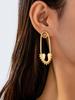 1 Pair Simple Sun Moon Design Stud Earring for Women
