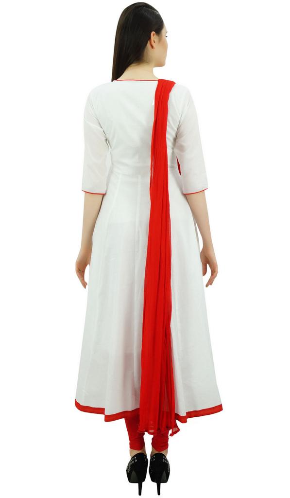 Atasi Damedesigner Anarkali Svart Salwar-drakt Etnisk indisk bomull