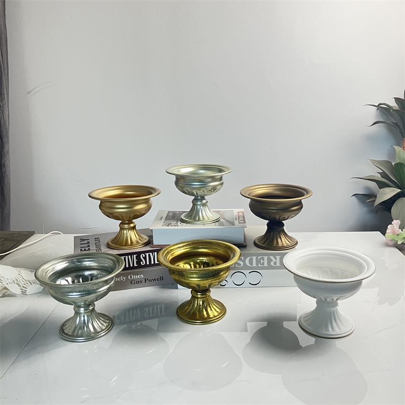 Iron Flower Arrangement Pot Stylish Retro Iron Flower Holder Vintage Wrought Iron Vase Retro Gold Wedding Floral Vase For Home