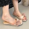 Fashion Flower Women Slippers Flats Summer Fashion Sandals New Shoes 2025 Woman Casual Square Toe Shoes Brand Trend Zapatillas De Mujer