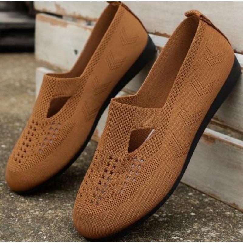 Women Mesh Light Breathable Slip On Casual Shoes New Woman Solid Color Versatile Low Help Flat Sneakers Female Zapatos De Mujer