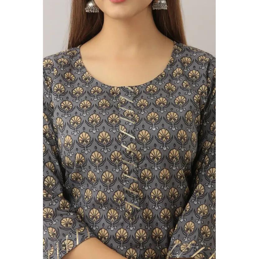 Indisches Pakistanisches Kurta Hose Dupatta Set Damen Reine Baumwolle Oberteil Tunika Kurti Kleid VF-20216